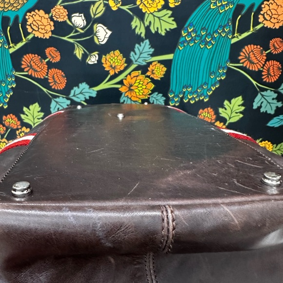 Vintage Bally Large Leather Travel Duffel – Red & White Stripe – Made in Italy - Picture 10 of 15